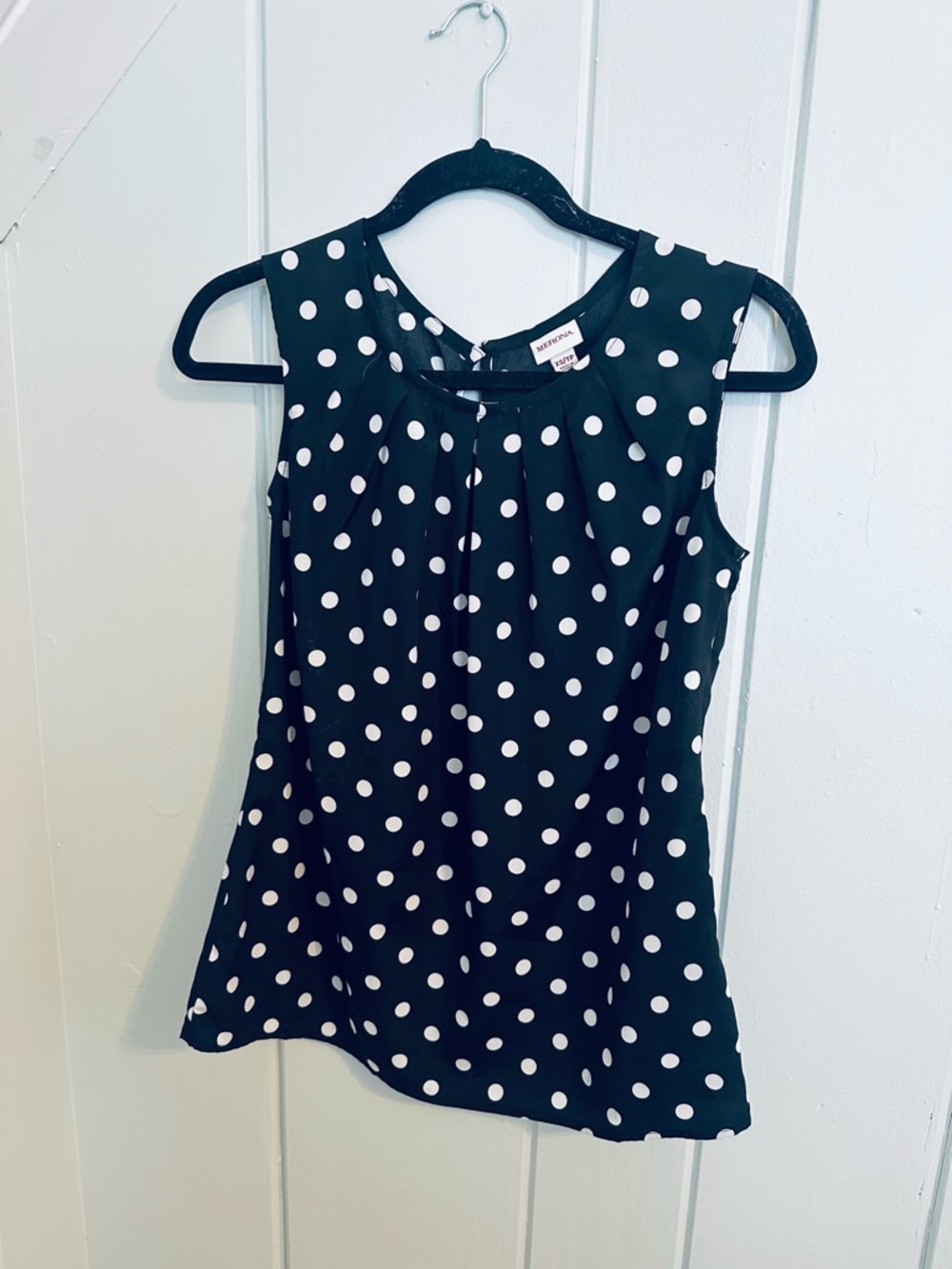 Merona Polka Dot Sleeveless Blouse - Black/White